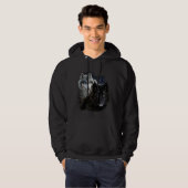 Wolf Star Wolves Wild Moon Stars Loyal Gray Wolf Hoodie (Voorkant volledig)