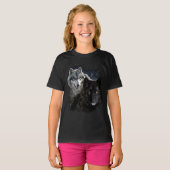 Wolf Star Wolves Wild Moon Stars Loyal Gray Wolf T-shirt (Voorkant volledig)