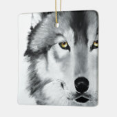 Wolf Stare Down Keramisch Ornament (Links)