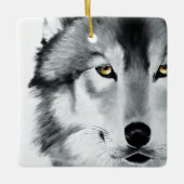 Wolf Stare Down Keramisch Ornament (Voorkant)