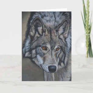 Wolf Stare Wildlife Art Wenskaart Bedankkaart