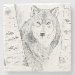 Wolf Stenen Onderzetter