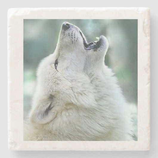 Wolf Stenen Onderzetter (Voorkant)