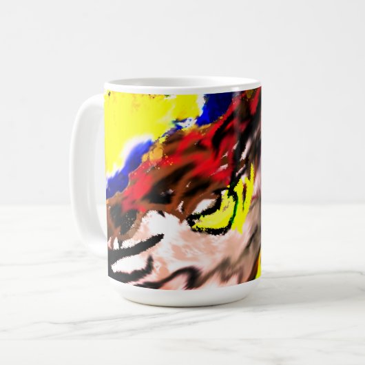 Wolf ster geel koffiemok (Voorkant links)