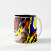 Wolf ster geel tweekleurige koffiemok (Voorkant rechts)