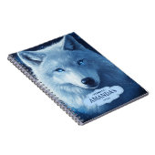 Wolf Sterren Hemelse Tiener Angst Gepersonaliseerd Notitieboek (Rechterzijde)