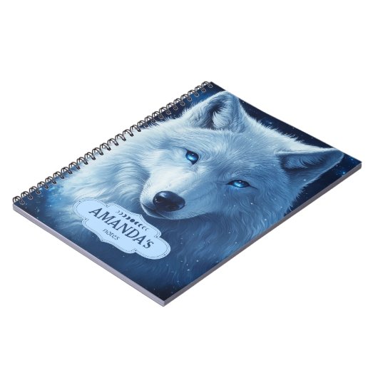 Wolf Sterren Hemelse Tiener Angst Gepersonaliseerd Notitieboek (Linkerzijde)