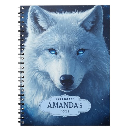 Wolf Sterren Hemelse Tiener Angst Gepersonaliseerd Notitieboek (Voorkant)