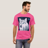 Wolf Sterrenhemel Sterren Ogen Natuur Poolster Nat T-shirt (Voorkant volledig)