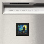 Wolf Sterrennacht Howling Moon Grappige geschenken Magneet (Insitu (Vaatwasser))