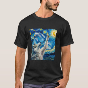 Wolf Sterrennacht Wilderness Howling Moons Van Gog T-shirt