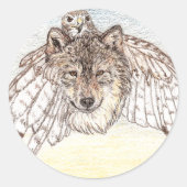 Wolf Stickers Rond (Voorkant)