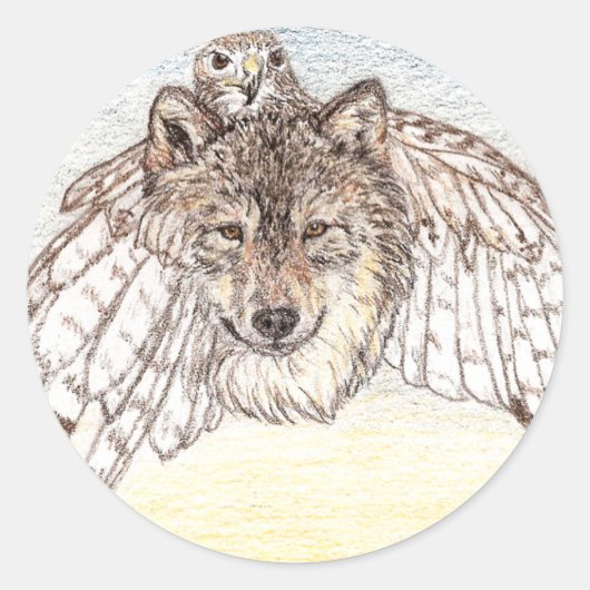 Wolf Stickers Rond (Voorkant)