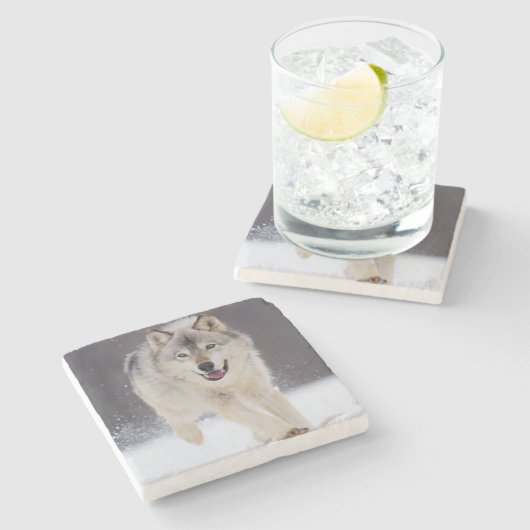 Wolf Stone Onderzetter (Zijkant)