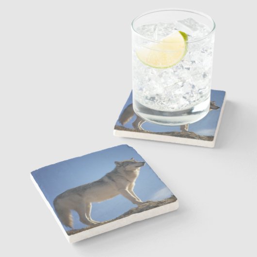 Wolf Stone Onderzetter (Zijkant)
