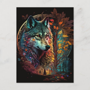 Wolf Surreal Fantasy Briefkaart