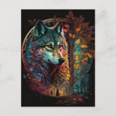 Wolf Surreal Fantasy Briefkaart (Voorkant)