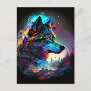 Wolf Surreal Fantasy Briefkaart