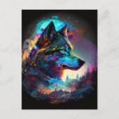 Wolf Surreal Fantasy Briefkaart (Voorkant)