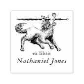 Wolf & Sword Mythische Boek Ex Libris Naam Zelfinktende Stempel (Design)