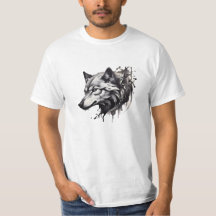 Wolf T-shirt Collectie Tattoo stijl Design