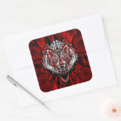 Wolf Tattoo Stijl Haida Kunst Vierkant Stickers Gl (Envelop)