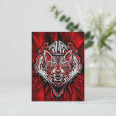 Wolf Tattoo Style Haida Art Briefkaart (Staand voorkant)