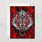 Wolf Tattoo Style Haida Art Briefkaart (Voorkant / Achterkant)