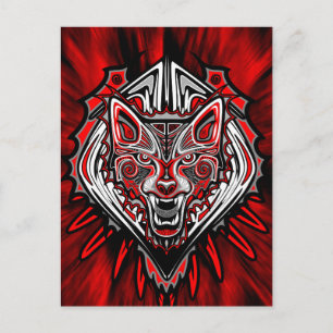 Wolf Tattoo Style Haida Art Briefkaart