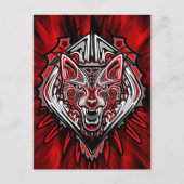 Wolf Tattoo Style Haida Art Briefkaart (Voorkant)