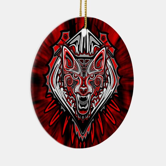 Wolf Tattoo Style Haida Art Ornament (Rechts)