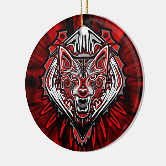 Wolf Tattoo Style Haida Art Ornament (Links)