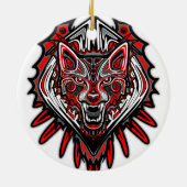 Wolf Tattoo Style Haida Art Ornament (Achterkant)