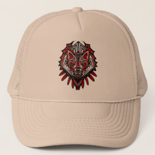 Wolf Tattoo Style Haida Art Trucker Hat Pet