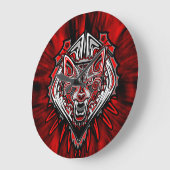 Wolf Tattoo Style Haida Art Wall klok (Hoek)