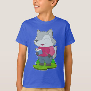 Wolf Teacher Book T-shirt