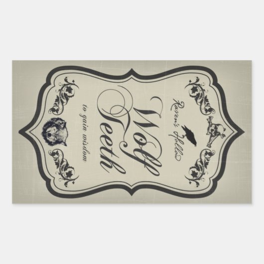 Wolf Teeth Halloween Jar Sticker Label (Voorkant)