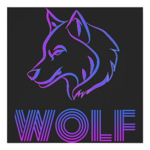 Wolf teken en illustratie perfect poster