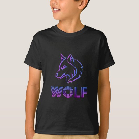 Wolf teken en illustratie t-shirt (Voorkant)