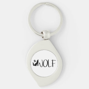 Wolf Tekst Graphic Logo Sleutelhanger