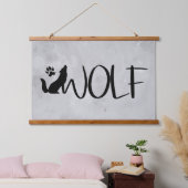 Wolf Text Graphic Art Animal Natuur Hangend Wandkleed (Slaapkamer)