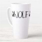 Wolf Text Graphic Logo Latte Mok (Linkerhoek)