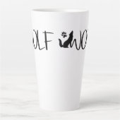 Wolf Text Graphic Logo Latte Mok (Voorkant)