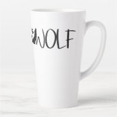 Wolf Text Graphic Logo Latte Mok (Rechts)