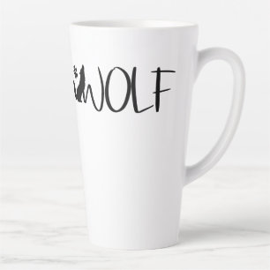 Wolf Text Graphic Logo Latte Mok