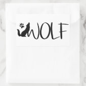 Wolf Text Graphic Logo Rechthoekige Sticker (Tas)