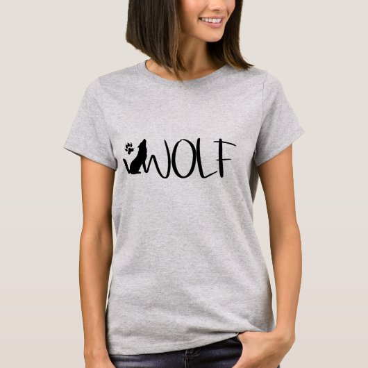 Wolf Text Graphic Logo T-Shirt (Voorkant)
