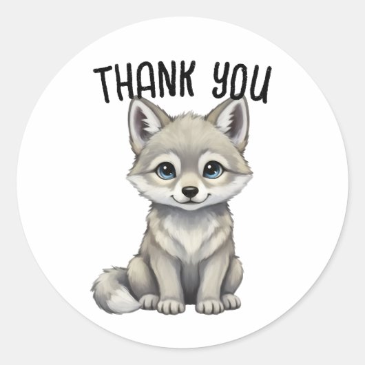 Wolf Thank You Sticker (Voorkant)