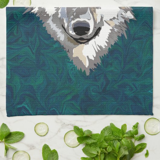 wolf theedoek (Gevouwen)