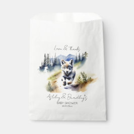 Wolf thema avontuur wacht baby shower servies bedankzakje